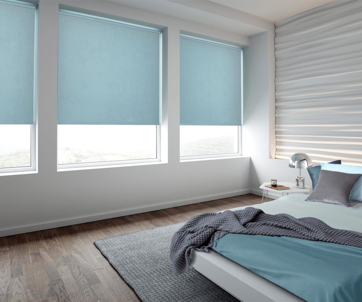 blue roller blinds