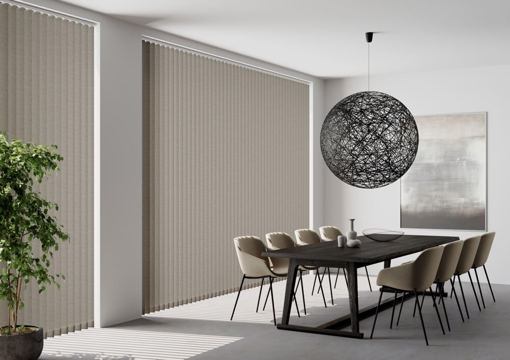 beige vertical blinds